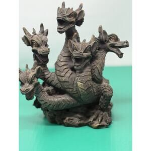 SMOKE BREATHING 5 HEADED DRAGON INCENSE BURNER - 8-1/2" TALL